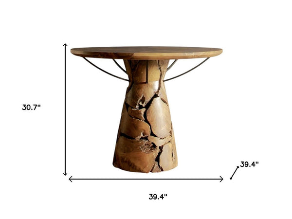 HomeRoots 71" Handcrafted Reclaimed Wood & Rattan Dining Table - Rustic Elegance for Modern Homes, Seats 6 716285