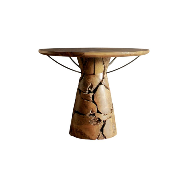 HomeRoots 71" Handcrafted Reclaimed Wood & Rattan Dining Table - Rustic Elegance for Modern Homes, Seats 6 716285