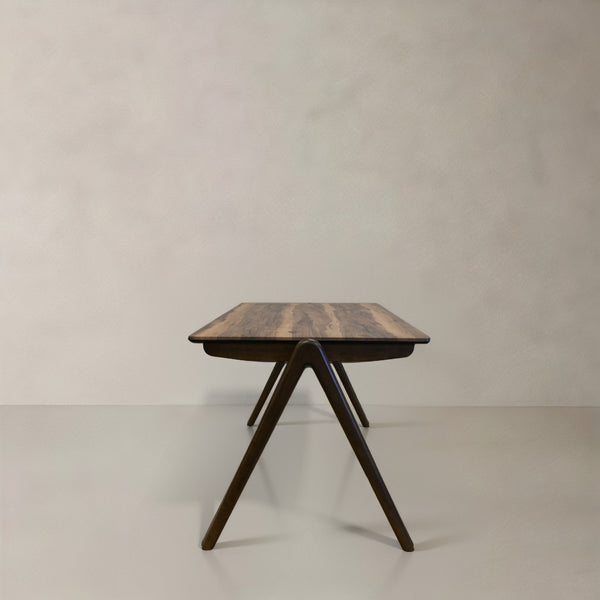 HomeRoots 63" Modern Gray Faux Marble Dining Table with Walnut Wood Base - Stylish Seating for 6 People 716288