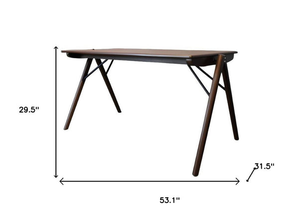 HomeRoots 63" Modern Gray Faux Marble Dining Table with Walnut Wood Base - Stylish Seating for 6 People 716288