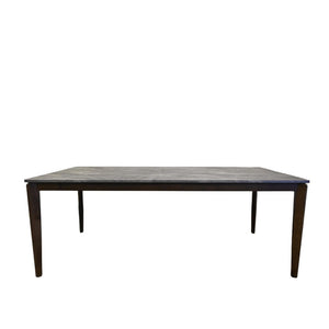 HomeRoots 63" Elegant Walnut and Black Dining Table - Modern Two-Tone Design, Seats 6, Versatile for Home Use 716289