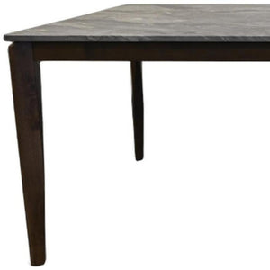 HomeRoots 63" Elegant Walnut and Black Dining Table - Modern Two-Tone Design, Seats 6, Versatile for Home Use 716289