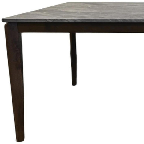 HomeRoots 63" Elegant Walnut and Black Dining Table - Modern Two-Tone Design, Seats 6, Versatile for Home Use 716289