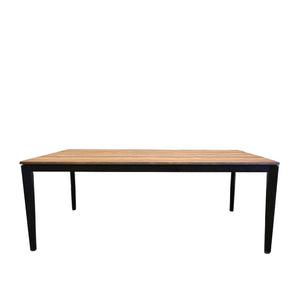 HomeRoots 79" Gray Faux Marble Dining Table with Walnut Base – Modern Design for Dining Rooms & Workspaces 716290