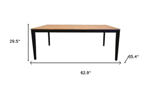 HomeRoots 79" Gray Faux Marble Dining Table with Walnut Base – Modern Design for Dining Rooms & Workspaces 716290