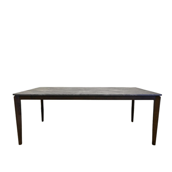 HomeRoots 79" Walnut and Black Wood Dining Table – Modern Rectangular Design for Stylish Dining & Versatile Use 716291