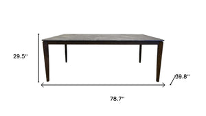 HomeRoots 79" Walnut and Black Wood Dining Table – Modern Rectangular Design for Stylish Dining & Versatile Use 716291