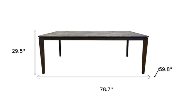 HomeRoots 79" Walnut and Black Wood Dining Table – Modern Rectangular Design for Stylish Dining & Versatile Use 716291
