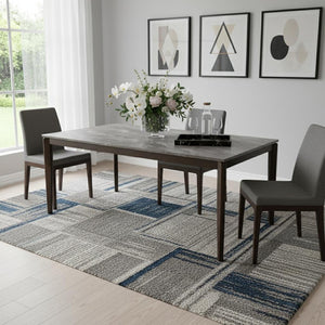 HomeRoots 79" Walnut and Black Wood Dining Table – Modern Rectangular Design for Stylish Dining & Versatile Use 716291