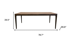 HomeRoots 79" White Faux Marble & Oak Dining Table – Modern Rectangular Design for Dining & Office Use 716293