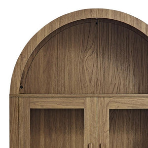 HomeRoots 30" Black Wood Oval Accent Cabinet - Stylish Storage Solution for Modern Living & Dining Spaces 716312