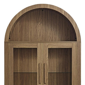 HomeRoots 30" Black Wood Oval Accent Cabinet - Stylish Storage Solution for Modern Living & Dining Spaces 716312