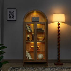 HomeRoots 30" Black Wood Oval Accent Cabinet - Stylish Storage Solution for Modern Living & Dining Spaces 716312