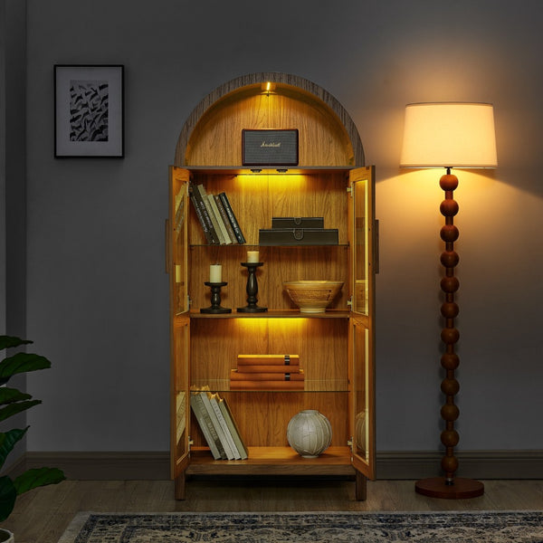 HomeRoots 30" Black Wood Oval Accent Cabinet - Stylish Storage Solution for Modern Living & Dining Spaces 716312