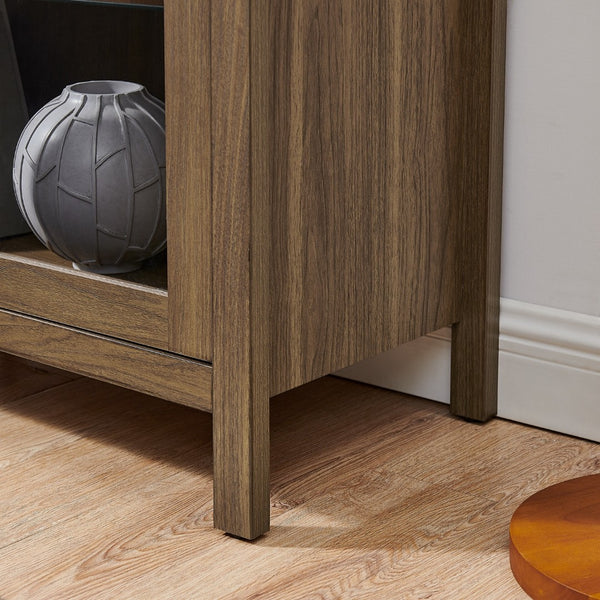 HomeRoots 30" Black Wood Oval Accent Cabinet - Stylish Storage Solution for Modern Living & Dining Spaces 716312