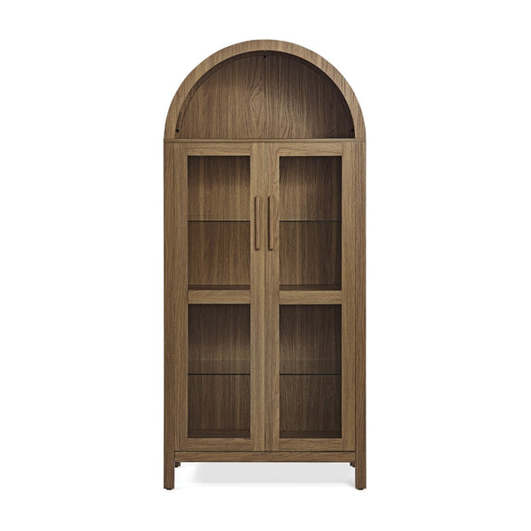 HomeRoots 30" Black Wood Oval Accent Cabinet - Stylish Storage Solution for Modern Living & Dining Spaces 716312