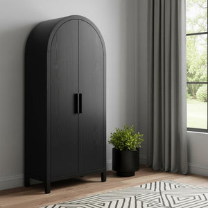 HomeRoots 60" White Wood Accent Cabinet - Stylish Storage Solution with Four Doors for Any Room Decor 716313