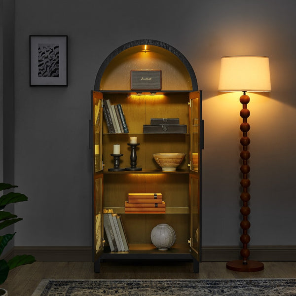 HomeRoots 60" White Wood Accent Cabinet - Stylish Storage Solution with Four Doors for Any Room Decor 716313