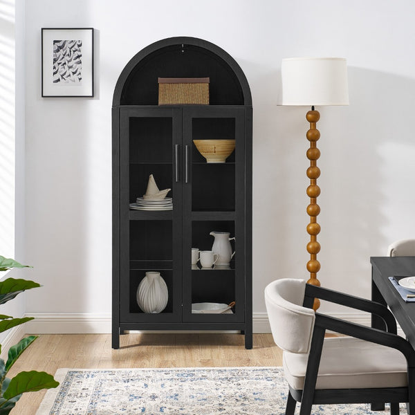 HomeRoots 60" White Wood Accent Cabinet - Stylish Storage Solution with Four Doors for Any Room Decor 716313