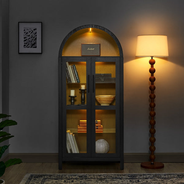 HomeRoots 60" White Wood Accent Cabinet - Stylish Storage Solution with Four Doors for Any Room Decor 716313