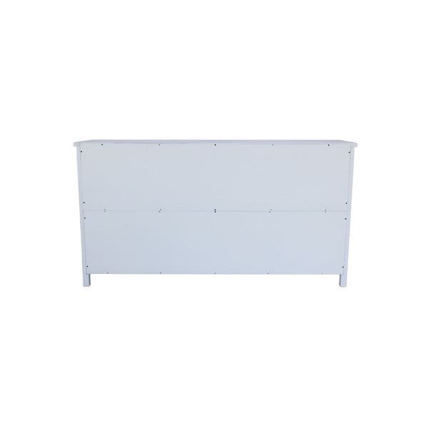 HomeRoots 32" Chic White and Gold Wood Accent Cabinet with Two Doors - Stylish Storage for Any Room 716314
