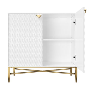 HomeRoots 60" Brown and Black Wood Accent Cabinet - Stylish Storage Solution with Four Doors for Home Decor 716315