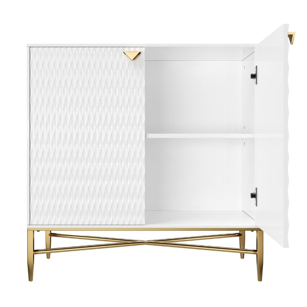 HomeRoots 60" Brown and Black Wood Accent Cabinet - Stylish Storage Solution with Four Doors for Home Decor 716315