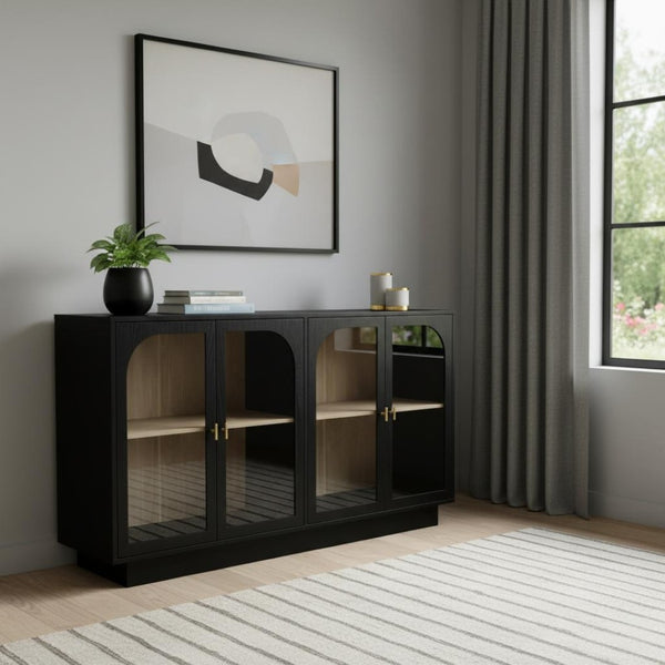 HomeRoots 31" White Wood Accent Cabinet - Modern Two-Door Storage Solution for Stylish Home Organization 716317
