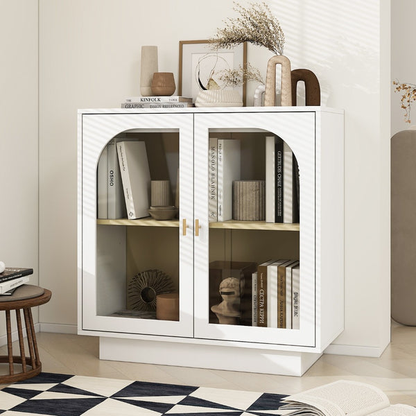 HomeRoots 31" Black Wood Accent Cabinet - Stylish Two-Door Storage for Modern Living Rooms & Entryways 716318