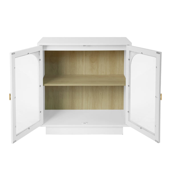 HomeRoots 31" Black Wood Accent Cabinet - Stylish Two-Door Storage for Modern Living Rooms & Entryways 716318