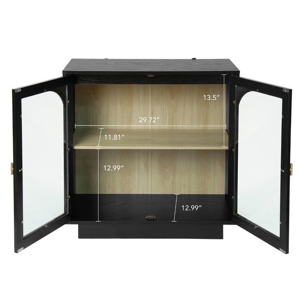 HomeRoots 32" Stylish Brown Wood Accent Cabinet with Two Doors for Modern Storage & Organization Solutions 716319