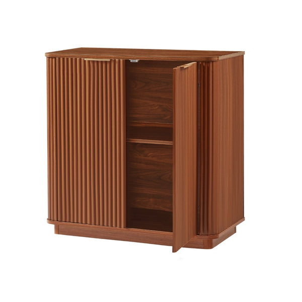 HomeRoots 60" Brown Solid Wood Floral Accent Cabinet - Elegant Storage Solution for Home Décor & Organization 716320
