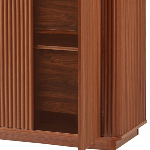 HomeRoots 60" Brown Solid Wood Floral Accent Cabinet - Elegant Storage Solution for Home Décor & Organization 716320