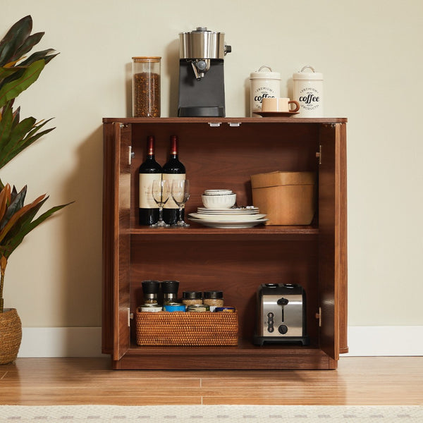 HomeRoots 60" Brown Solid Wood Floral Accent Cabinet - Elegant Storage Solution for Home Décor & Organization 716320