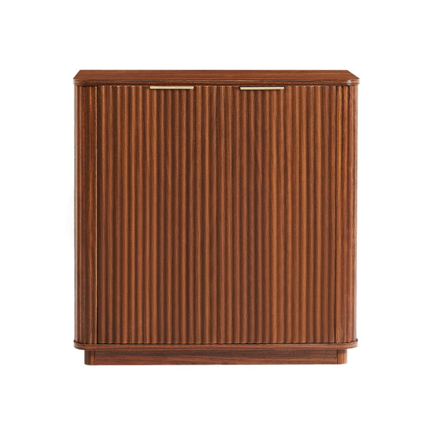 HomeRoots 60" Brown Solid Wood Floral Accent Cabinet - Elegant Storage Solution for Home Décor & Organization 716320
