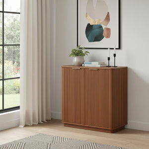 HomeRoots 60" Brown Solid Wood Floral Accent Cabinet - Elegant Storage Solution for Home Décor & Organization 716320