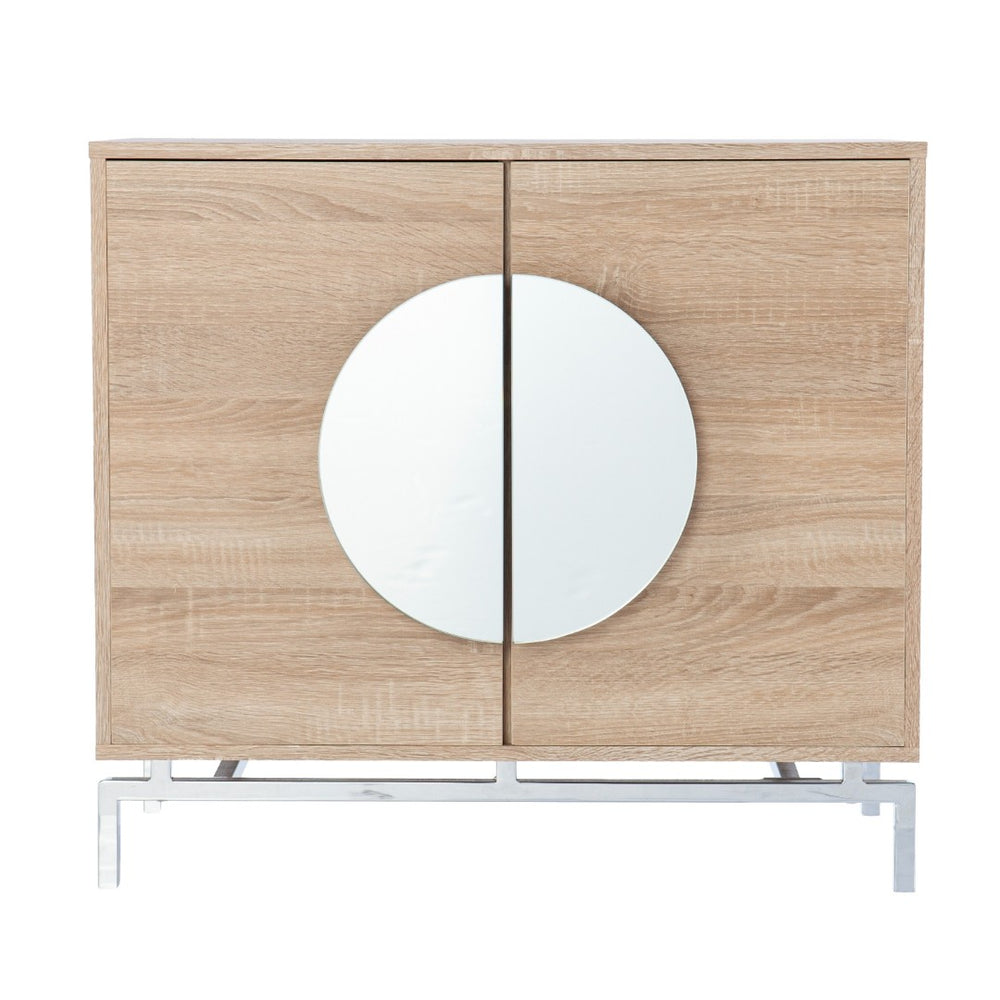 HomeRoots 28" Brown Wood Accent Cabinet - Stylish Storage with Two Doors, One Drawer & Rustic Elegance 716323