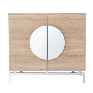 HomeRoots 28" Brown Wood Accent Cabinet - Stylish Storage with Two Doors, One Drawer & Rustic Elegance 716323