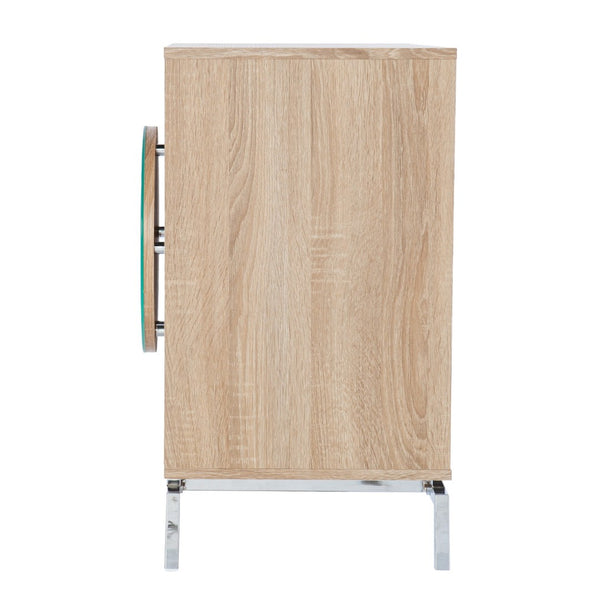 HomeRoots 28" Brown Wood Accent Cabinet - Stylish Storage with Two Doors, One Drawer & Rustic Elegance 716323