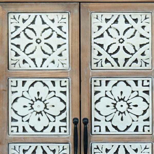 HomeRoots 27" White Wood Accent Cabinet - Stylish Storage Solution with Doors & Drawers for Modern Homes 716324