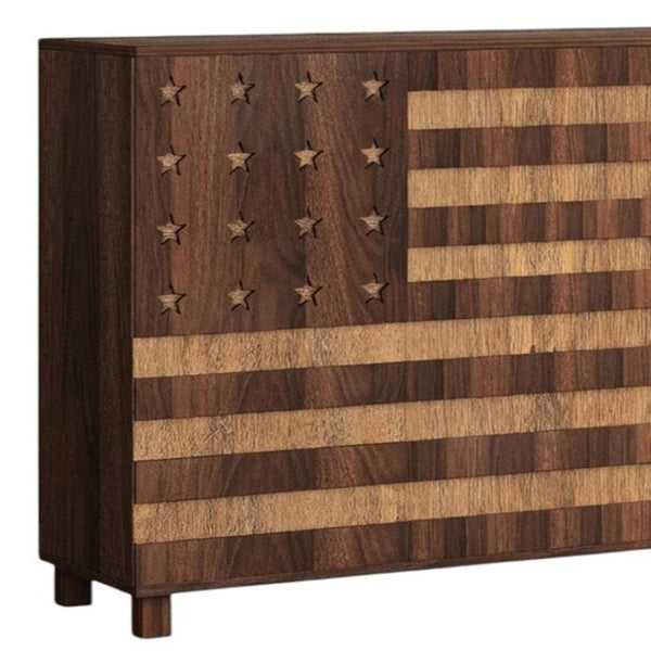 HomeRoots 43" Elegant Brown Wood Paneled Accent Cabinet with Hidden Storage, Drawers & Versatile Design 716326