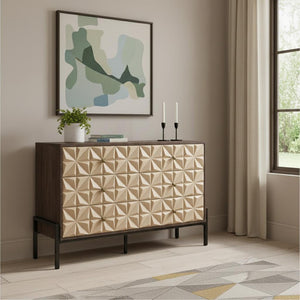 HomeRoots 28" Brown Wood Accent Cabinet - Stylish 3-Drawer Storage Solution for Home or Office Decor Needs 716328
