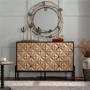 HomeRoots 28" Brown Wood Accent Cabinet - Stylish 3-Drawer Storage Solution for Home or Office Decor Needs 716328