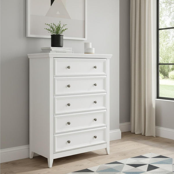 HomeRoots 32" Black Wood Accent Cabinet - Stylish 5-Drawer Storage Solution for Any Room or Office Space 716330