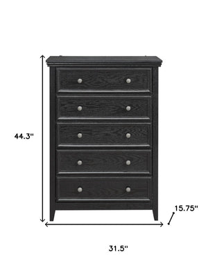 HomeRoots 32" Elegant White Wood Accent Cabinet with Five Drawers for Stylish Storage in Any Room 716331