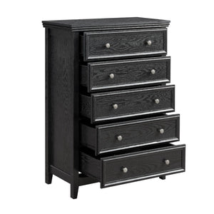 HomeRoots 32" Elegant White Wood Accent Cabinet with Five Drawers for Stylish Storage in Any Room 716331