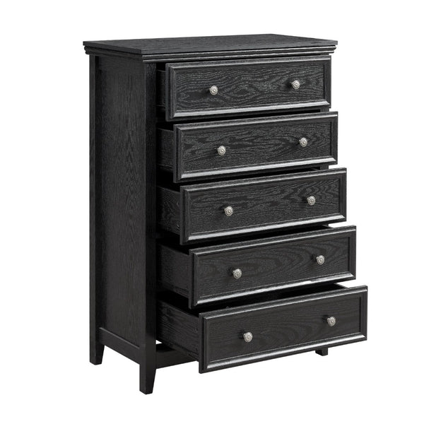 HomeRoots 32" Elegant White Wood Accent Cabinet with Five Drawers for Stylish Storage in Any Room 716331