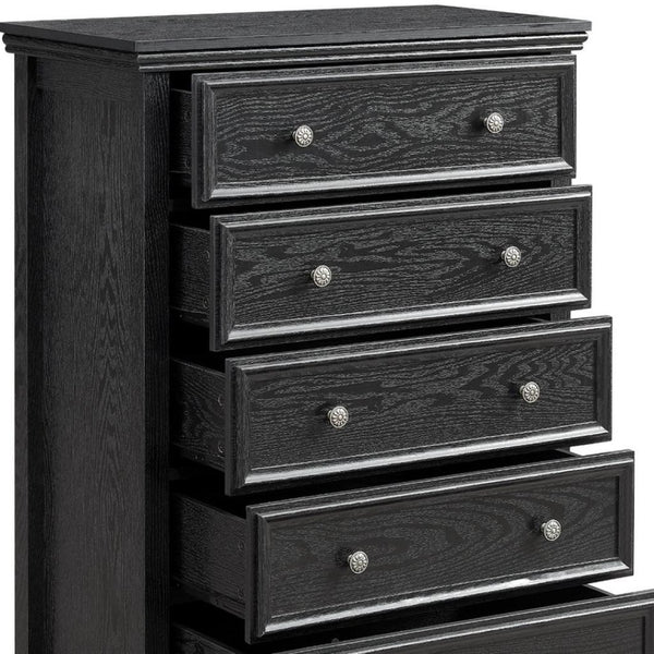 HomeRoots 32" Elegant White Wood Accent Cabinet with Five Drawers for Stylish Storage in Any Room 716331
