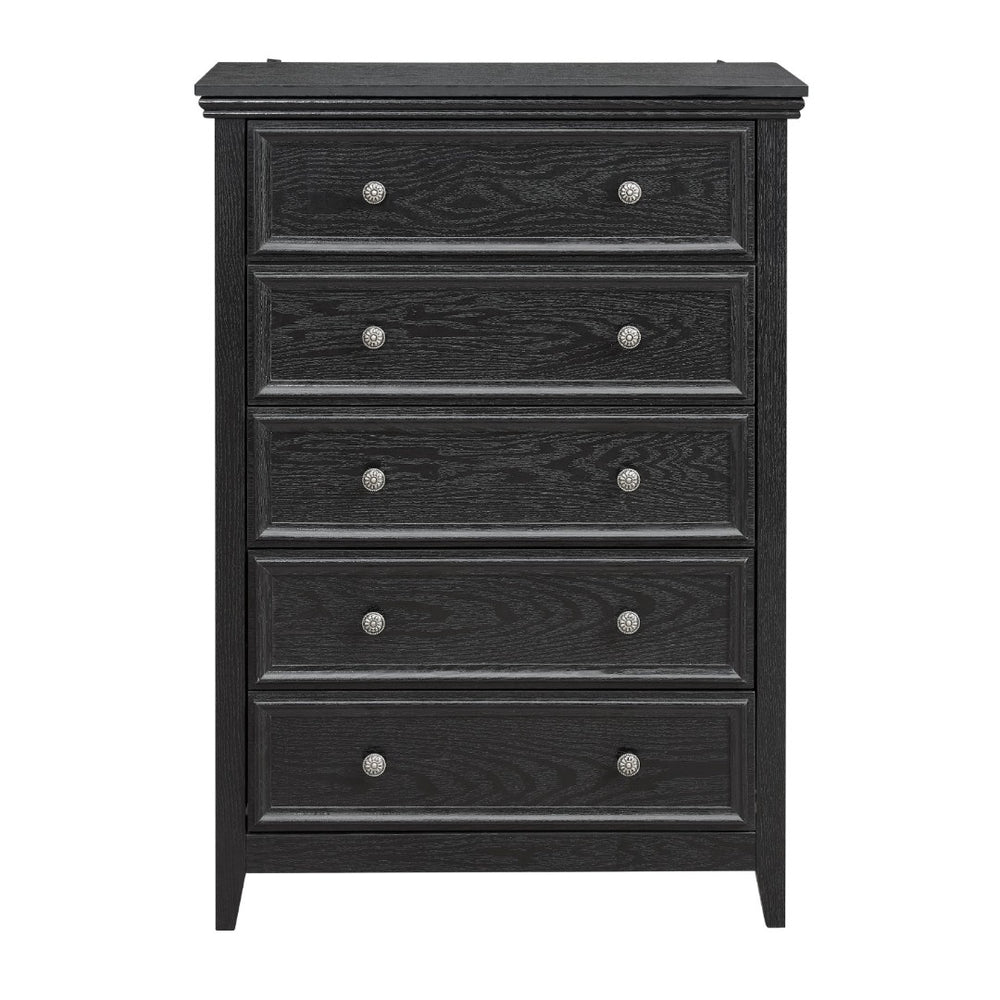 HomeRoots 32" Elegant White Wood Accent Cabinet with Five Drawers for Stylish Storage in Any Room 716331