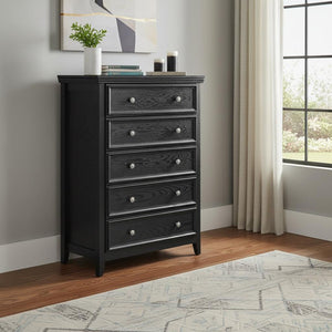 HomeRoots 32" Elegant White Wood Accent Cabinet with Five Drawers for Stylish Storage in Any Room 716331